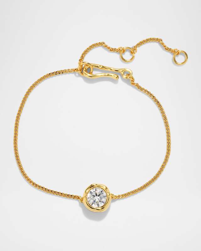 Asterales Gold Solitaire CZ Chain Bracelet